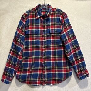 Polo Ralph Lauren Shirt Men’s Size XL Plaid Button Up Flannel Cotton Pockets